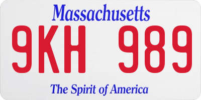 MA license plate 9KH989