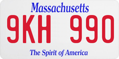 MA license plate 9KH990