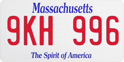 MA license plate 9KH996