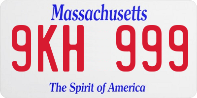MA license plate 9KH999