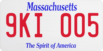 MA license plate 9KI005