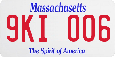 MA license plate 9KI006