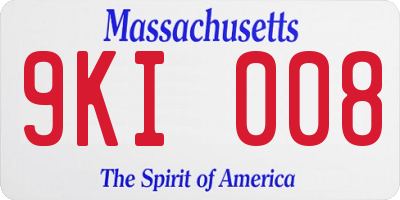 MA license plate 9KI008