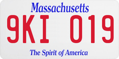 MA license plate 9KI019