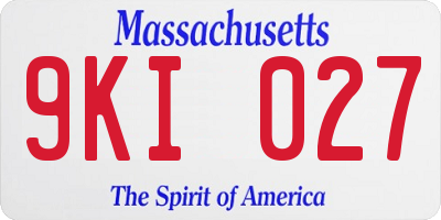 MA license plate 9KI027