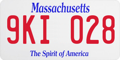 MA license plate 9KI028
