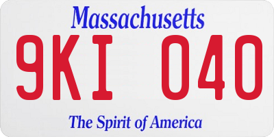 MA license plate 9KI040
