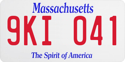 MA license plate 9KI041