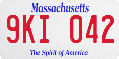 MA license plate 9KI042