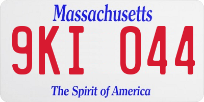 MA license plate 9KI044