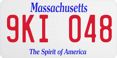 MA license plate 9KI048