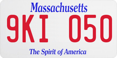 MA license plate 9KI050