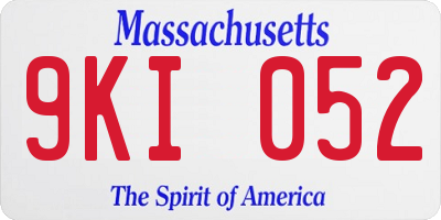 MA license plate 9KI052