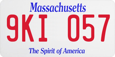 MA license plate 9KI057