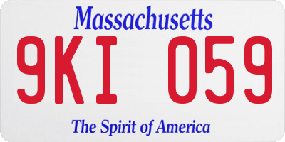 MA license plate 9KI059