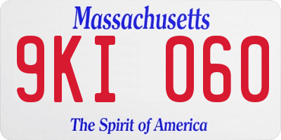 MA license plate 9KI060