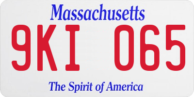 MA license plate 9KI065