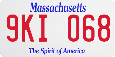 MA license plate 9KI068