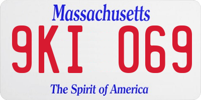 MA license plate 9KI069