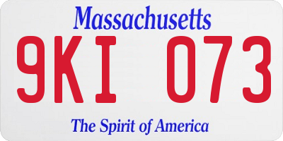 MA license plate 9KI073