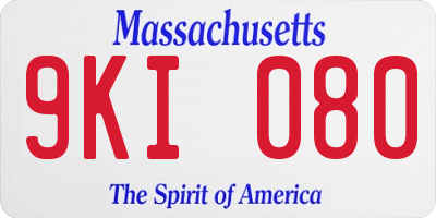 MA license plate 9KI080
