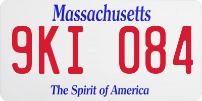 MA license plate 9KI084