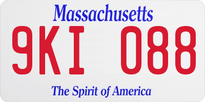MA license plate 9KI088