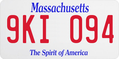 MA license plate 9KI094