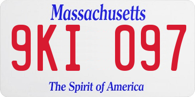 MA license plate 9KI097