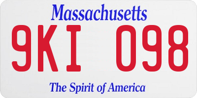 MA license plate 9KI098