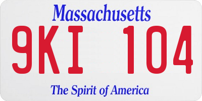 MA license plate 9KI104