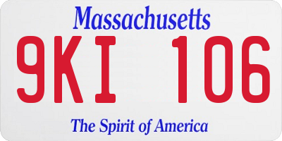 MA license plate 9KI106