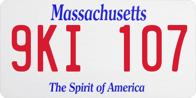 MA license plate 9KI107