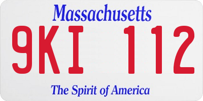 MA license plate 9KI112
