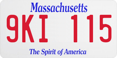 MA license plate 9KI115