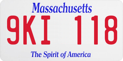 MA license plate 9KI118