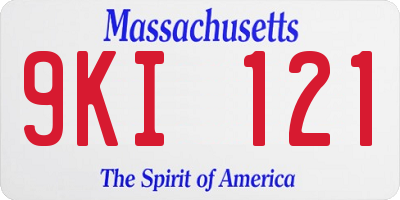 MA license plate 9KI121