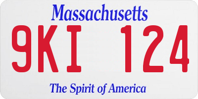 MA license plate 9KI124