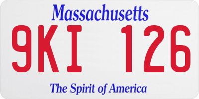 MA license plate 9KI126