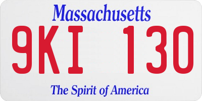 MA license plate 9KI130