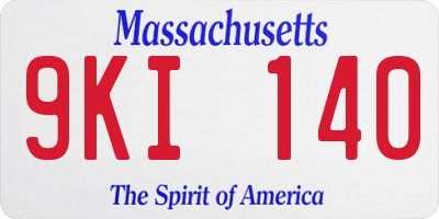 MA license plate 9KI140