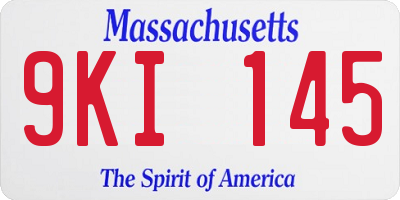 MA license plate 9KI145