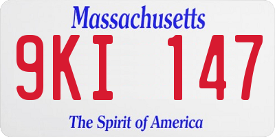 MA license plate 9KI147