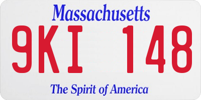 MA license plate 9KI148
