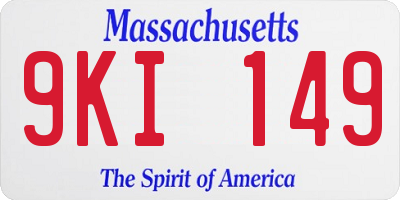 MA license plate 9KI149