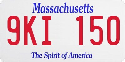 MA license plate 9KI150