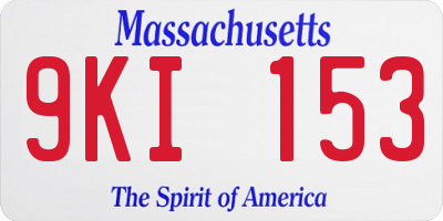 MA license plate 9KI153