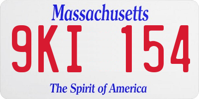 MA license plate 9KI154