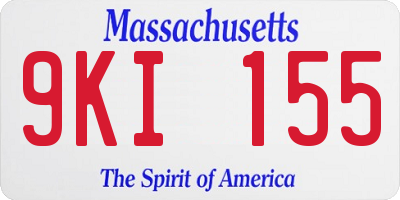 MA license plate 9KI155