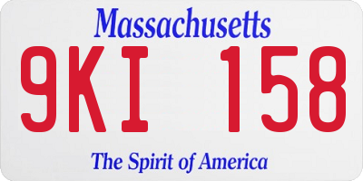 MA license plate 9KI158